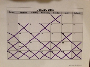 Calendar to support a habit