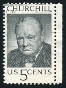 UNITED STATES - CIRCA 1965: stamp printed by United states, shows Winston Churchill, circa 1965