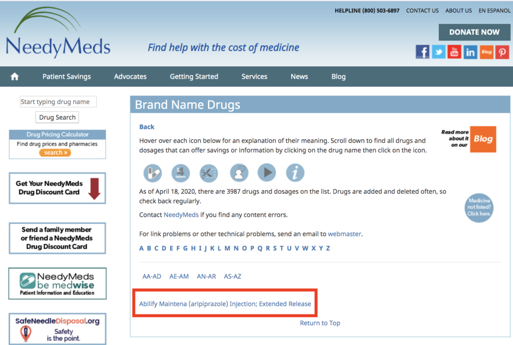 Needymeds Abilify maintena
