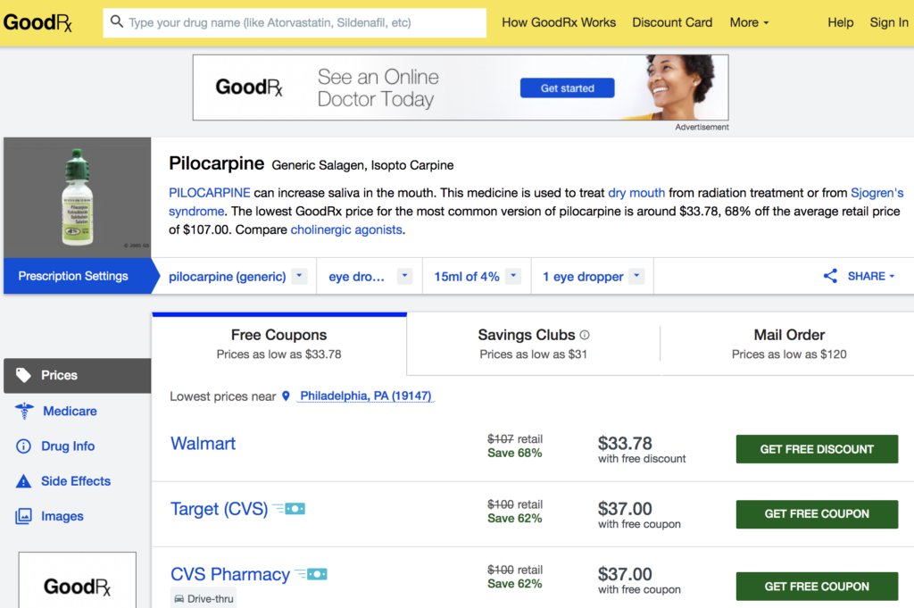 Dry mouth (xerostomia) management pilocarpine "mouthwash" Simple and