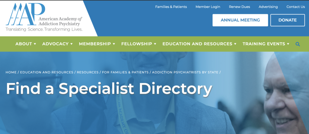 Find an addiction psychiatrist