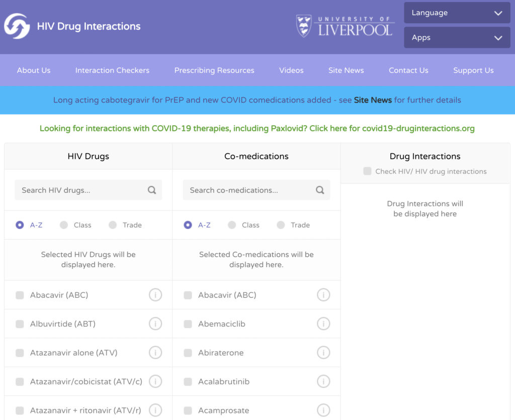 We should know about a drug interaction checker for HIV medications